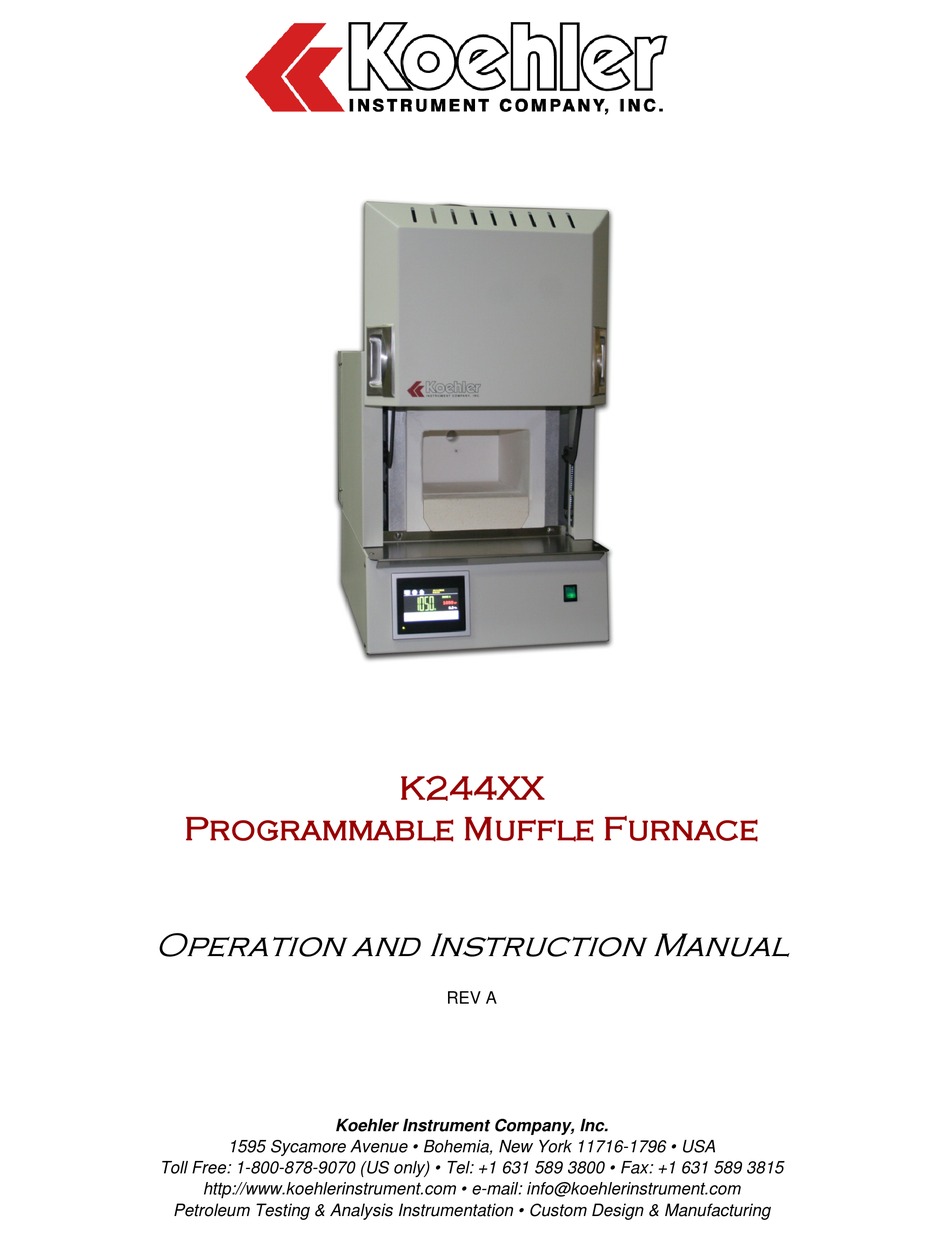 KOEHLER K244 SEREIS OPERATION AND INSTRUCTION MANUAL Pdf Download ...