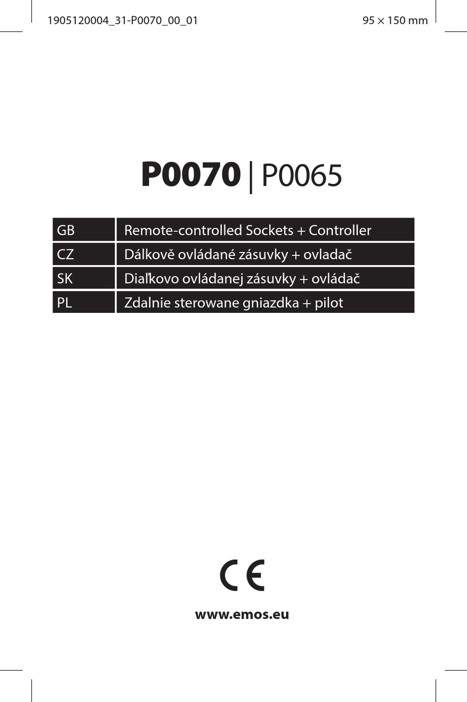 EMOS P0070 MANUAL Pdf Download ManualsLib