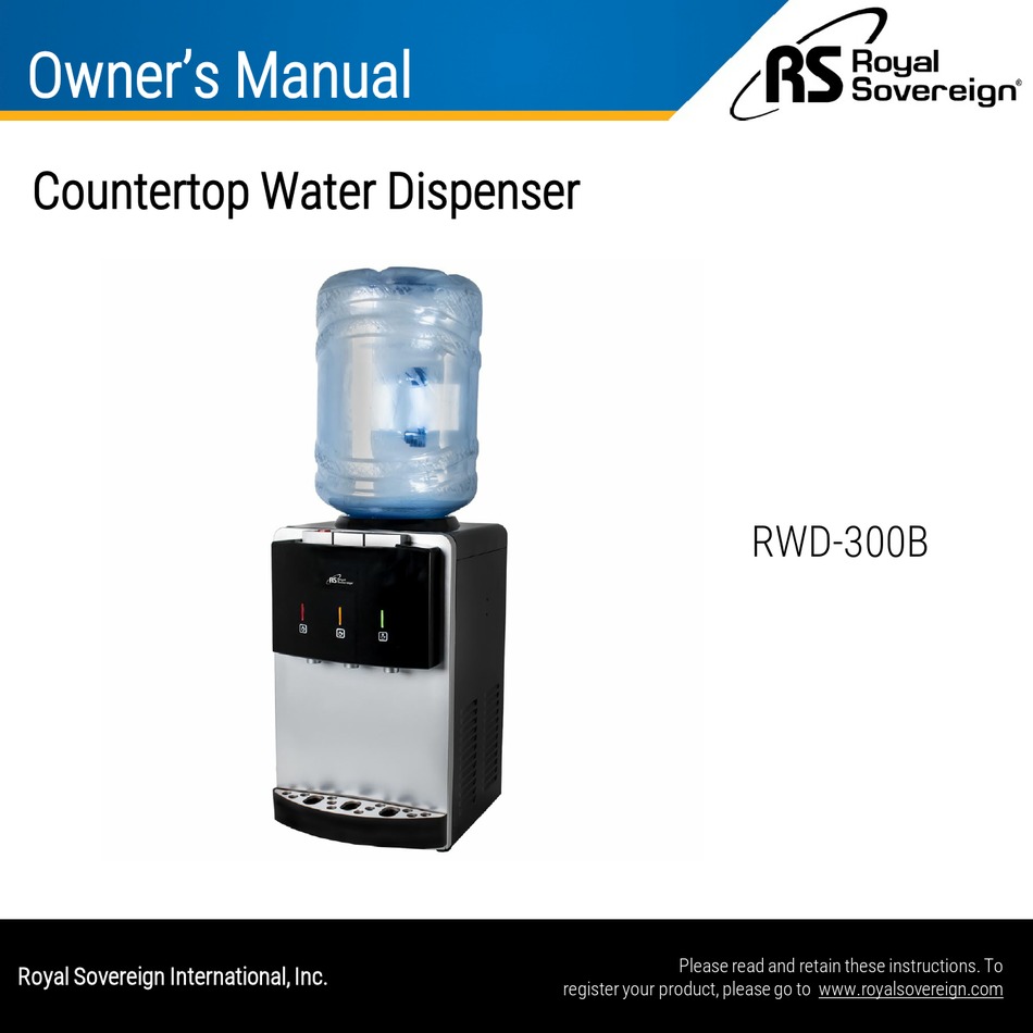ROYAL SOVEREIGN INTERNATIONAL RWD300B OWNER'S MANUAL Pdf Download