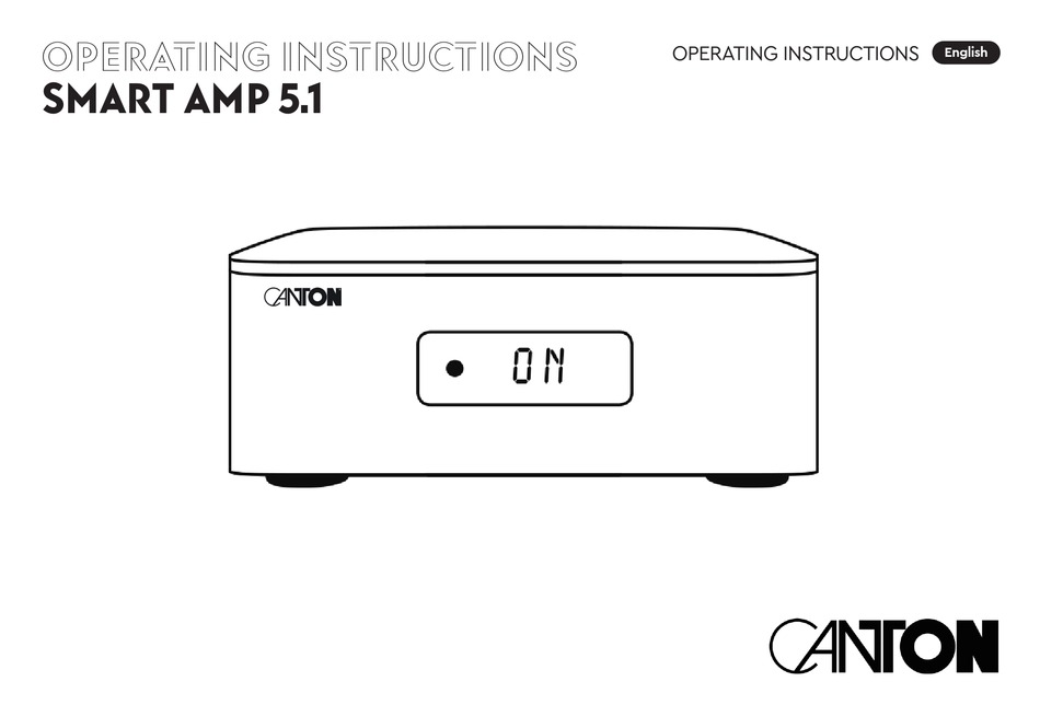 CANTON SMART AMP 5.1 OPERATING INSTRUCTIONS MANUAL Pdf Download