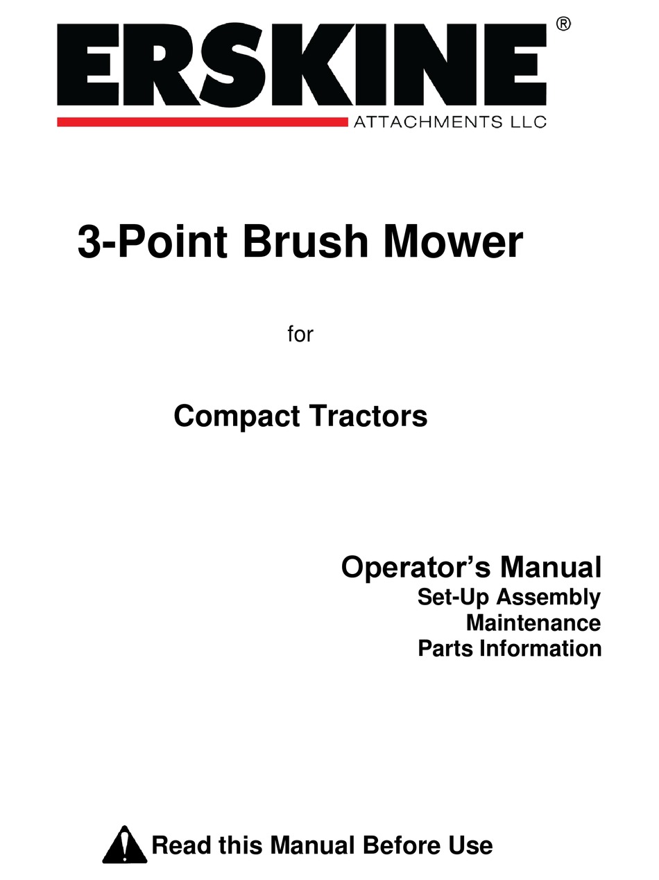 ERSKINE ATTACHMENTS 60 OPERATOR'S MANUAL Pdf Download ManualsLib