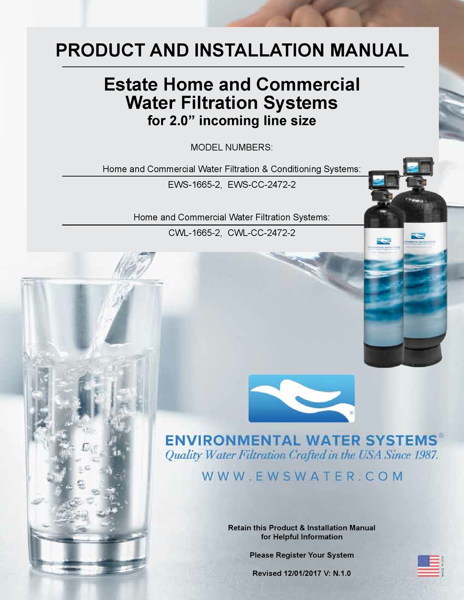 ENVIRONMENTAL WATER SYSTEMS EWS16652 PRODUCT AND INSTALLATION MANUAL