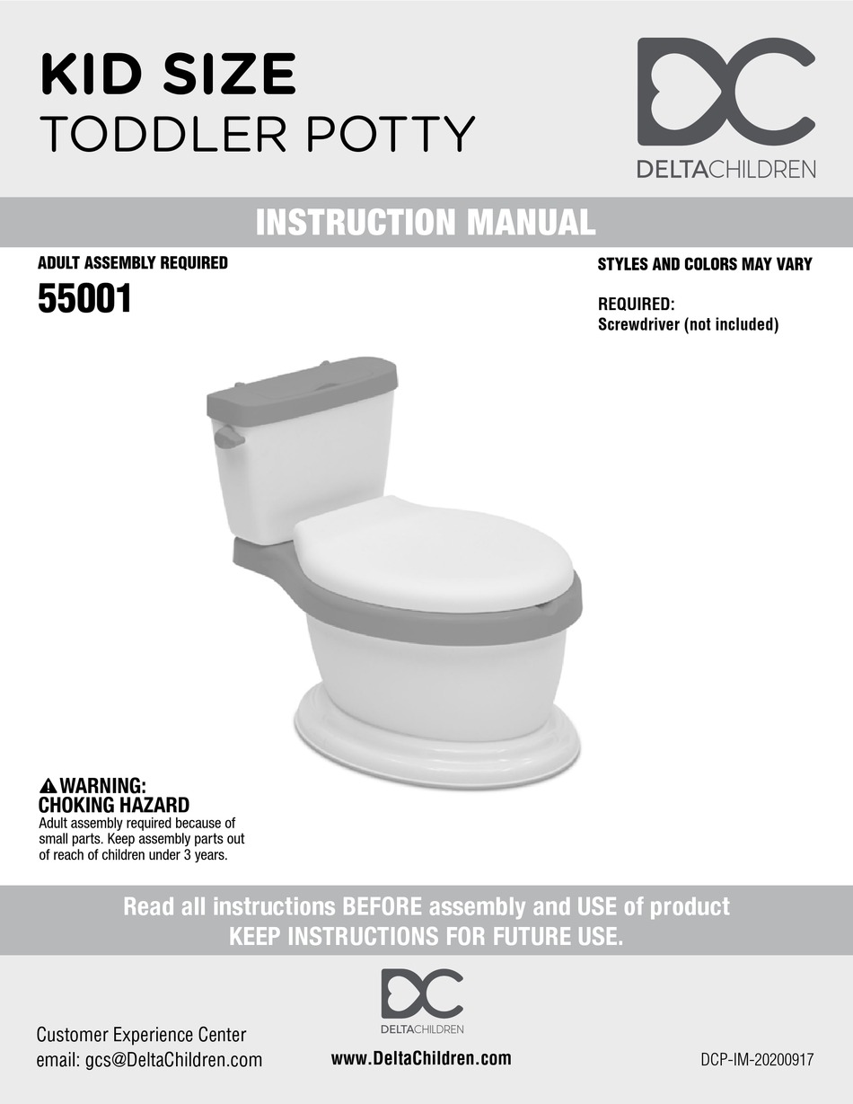 DELTA CHILDREN KID SIZE TODDLER POTTY 55001 INSTRUCTION MANUAL Pdf