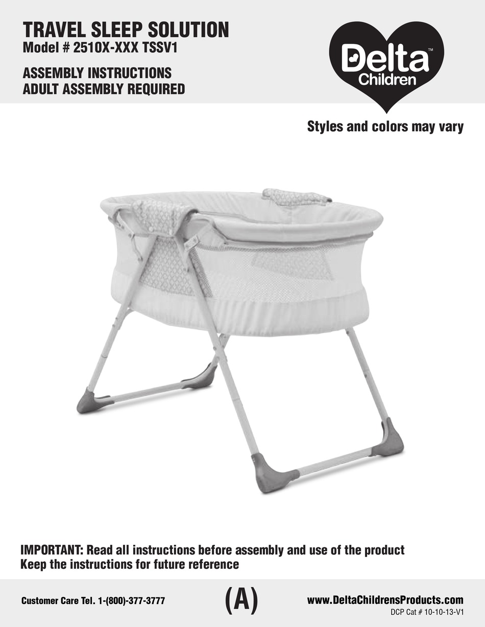 DELTA CHILDREN 2510 TSSV1 SERIES ASSEMBLY INSTRUCTIONS MANUAL Pdf