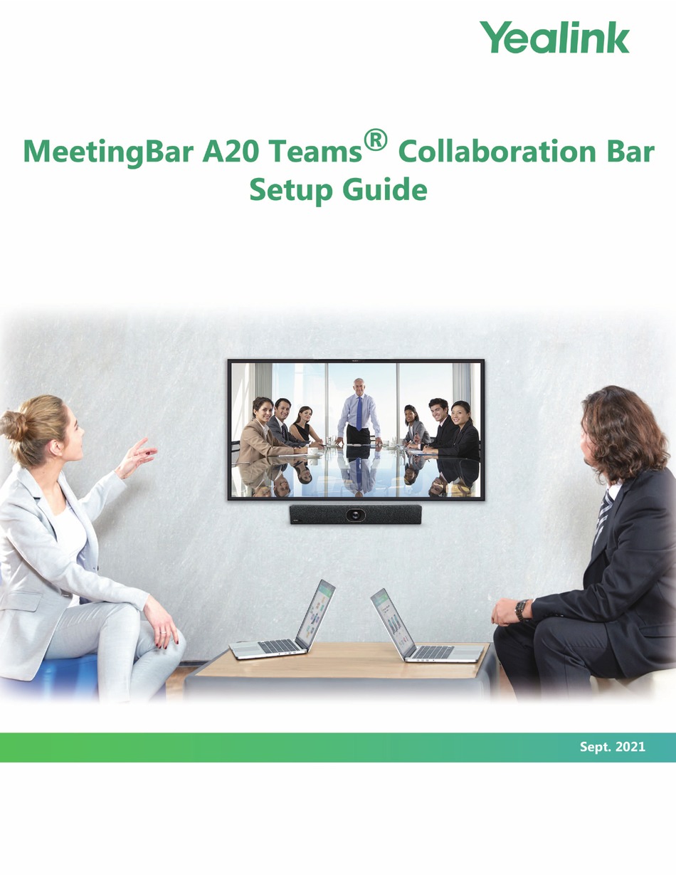 YEALINK MEETINGBAR A20 TEAMS COLLABORATION BAR SETUP MANUAL Pdf