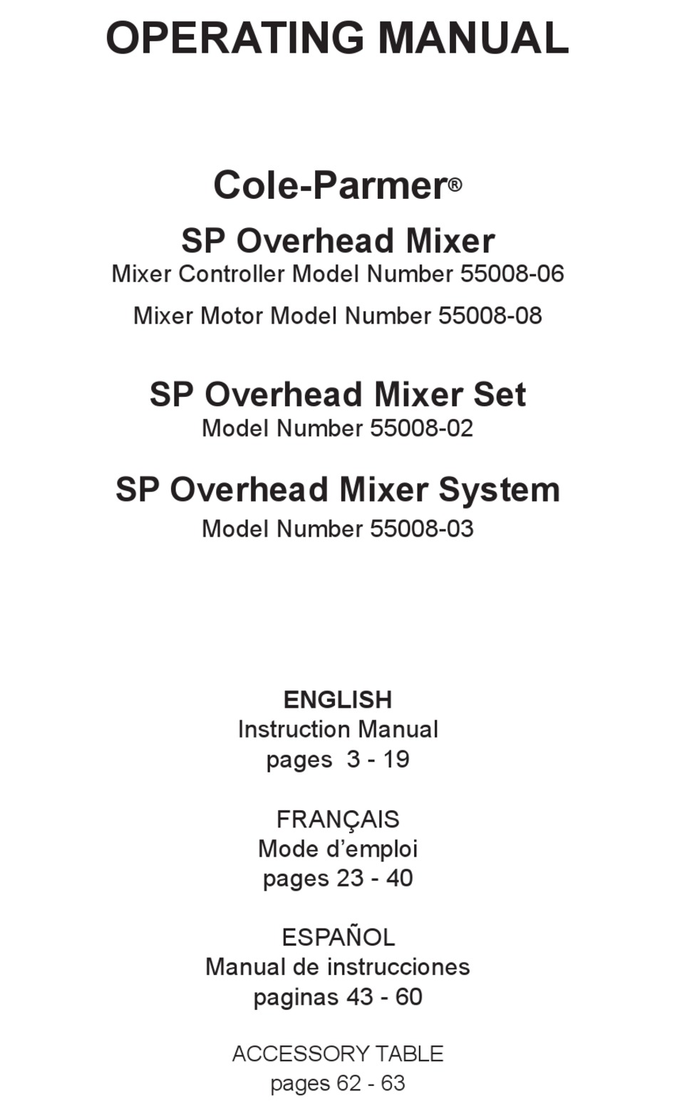 COLE PARMER 5500806 OPERATING MANUAL Pdf Download ManualsLib