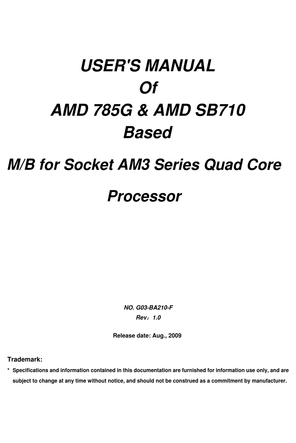 AMD 785G USER MANUAL Pdf Download | ManualsLib