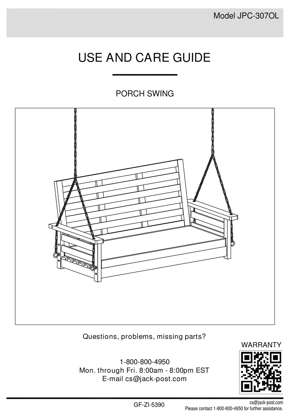 JACKPOST JPC307OL USE AND CARE MANUAL Pdf Download ManualsLib