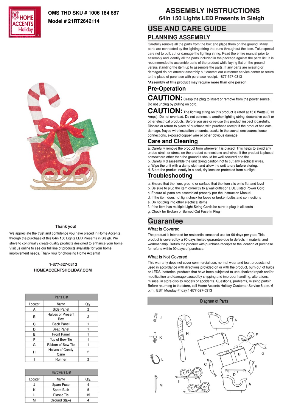 HOME ACCENTS HOLIDAY 21RT2642114 ASSEMBLY INSTRUCTIONS Pdf Download   Home Accents Holiday 21rt2642114 