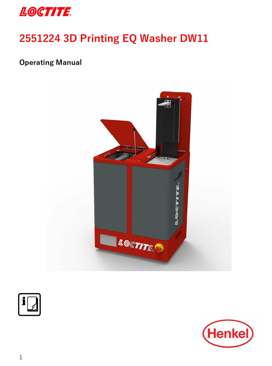 LOCTITE 3D PRINTING EQ WASHER DW11 OPERATING MANUAL Pdf Download