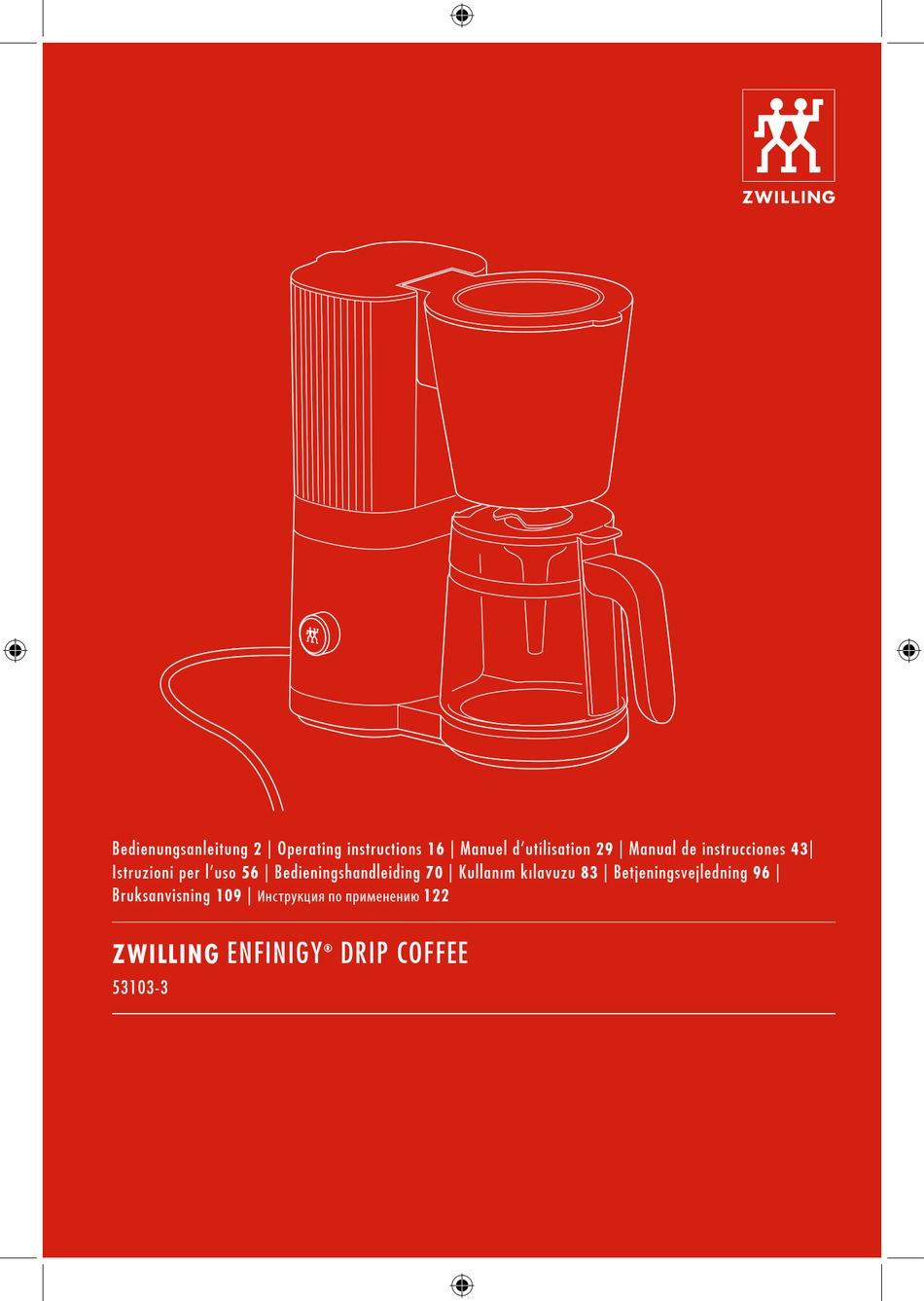ZWILLING ENFINIGY 531033 OPERATING INSTRUCTIONS MANUAL Pdf Download