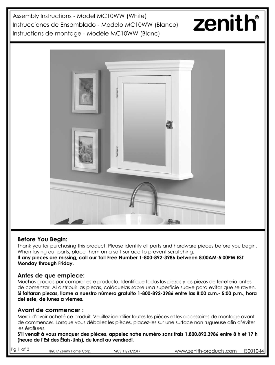 ZENITH MC10WW ASSEMBLY INSTRUCTIONS Pdf Download ManualsLib