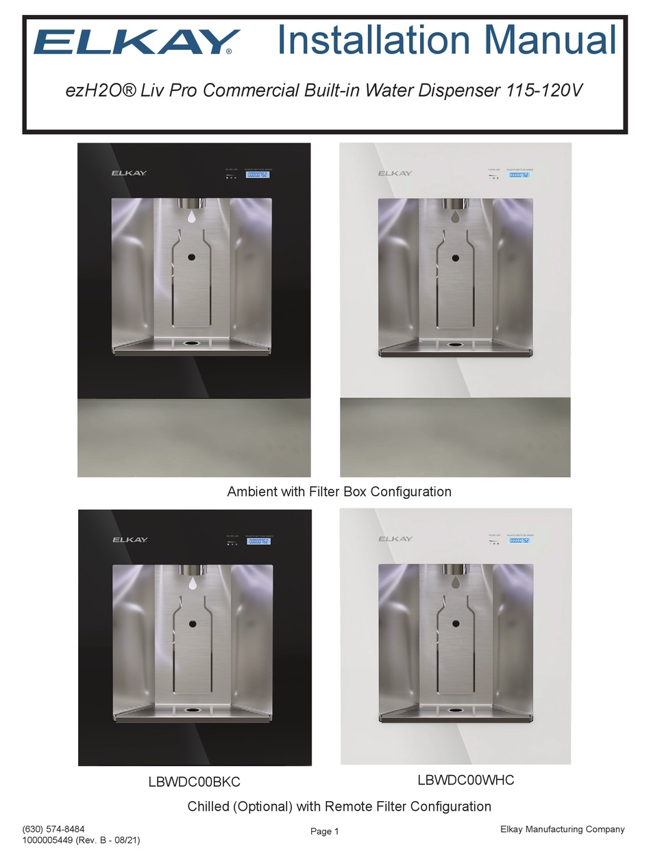 ELKAY EZH2O LIV PRO INSTALLATION MANUAL Pdf Download ManualsLib