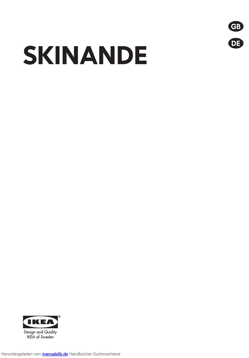 IKEA SKINANDE MANUAL Pdf Download ManualsLib