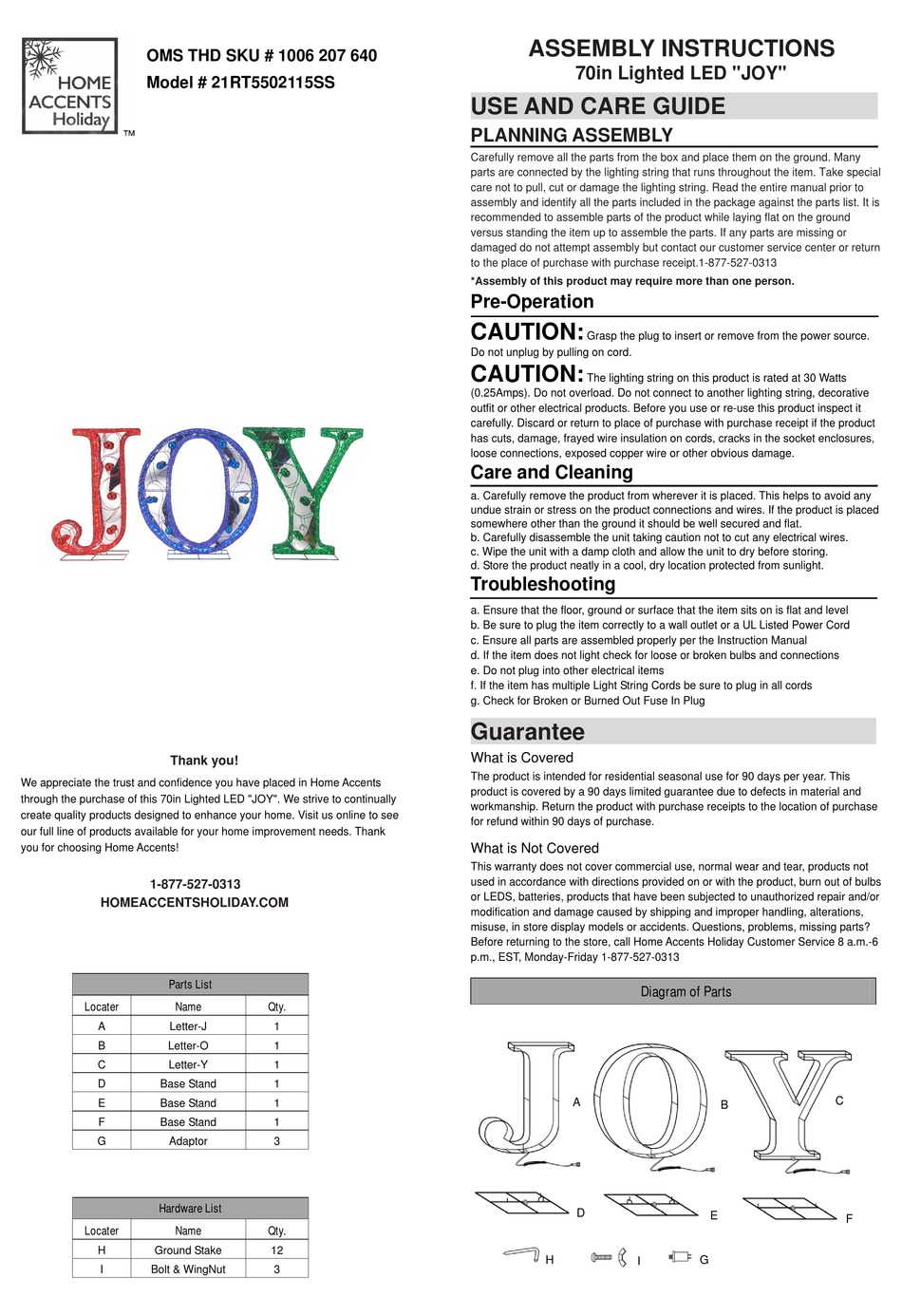 HOME ACCENTS HOLIDAY 21RT5502115SS ASSEMBLY INSTRUCTIONS Pdf Download