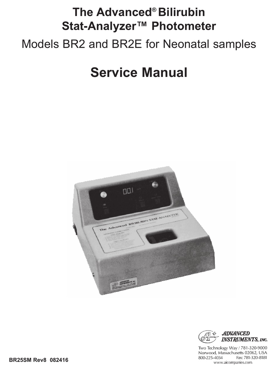 ADVANCED STATANALYZER BR2 SERVICE MANUAL Pdf Download ManualsLib