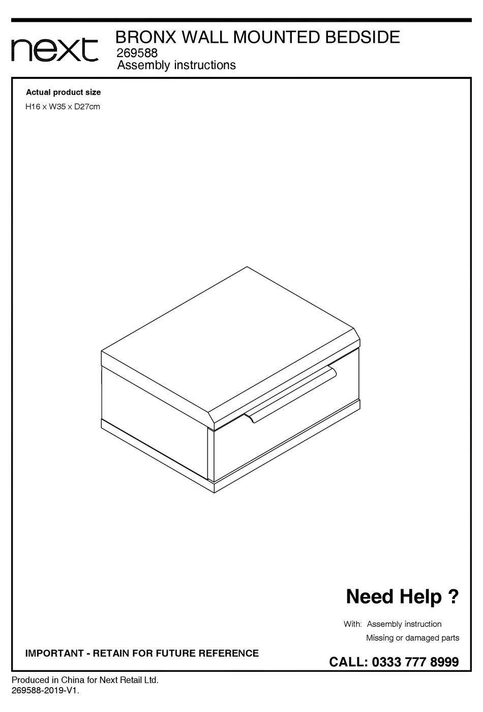 NEXT BRONX 269588 ASSEMBLY INSTRUCTIONS MANUAL Pdf Download ManualsLib