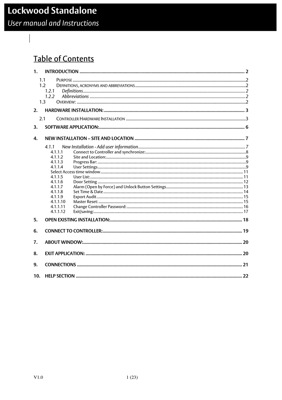 ASSA ABLOY LOCKWOOD STANDALONE USER MANUAL AND INSTRUCTIONS Pdf ...