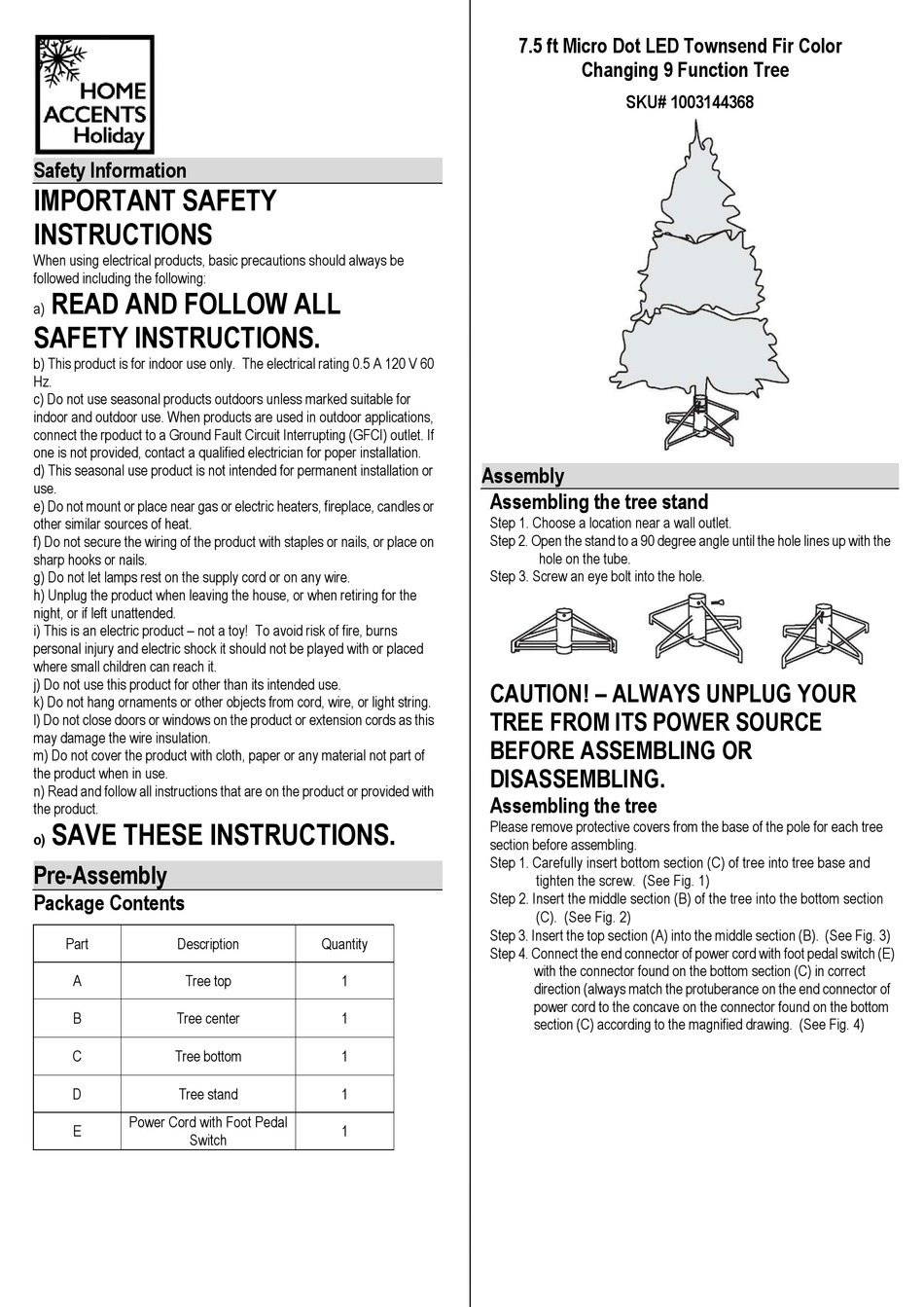 HOME ACCENTS HOLIDAY 1003144368 QUICK START MANUAL Pdf Download   Home Accents Holiday 1003144368 