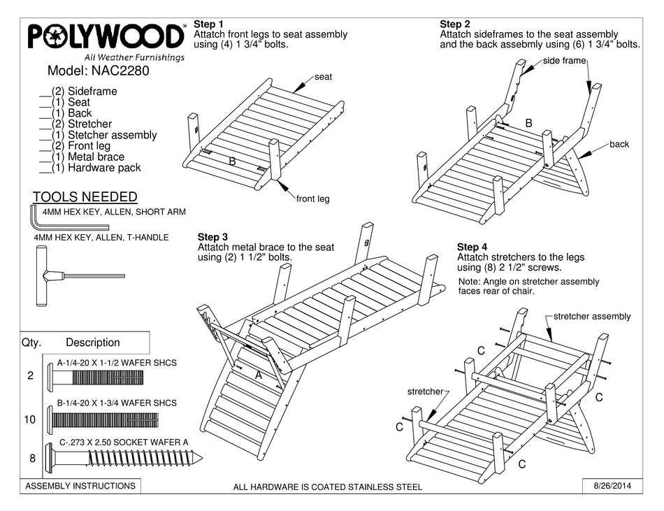 POLYWOOD NAC2280 QUICK MANUAL Pdf Download ManualsLib