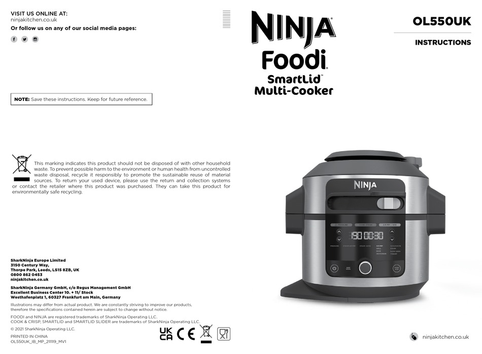 Ninja foodi op300 manual hot sale