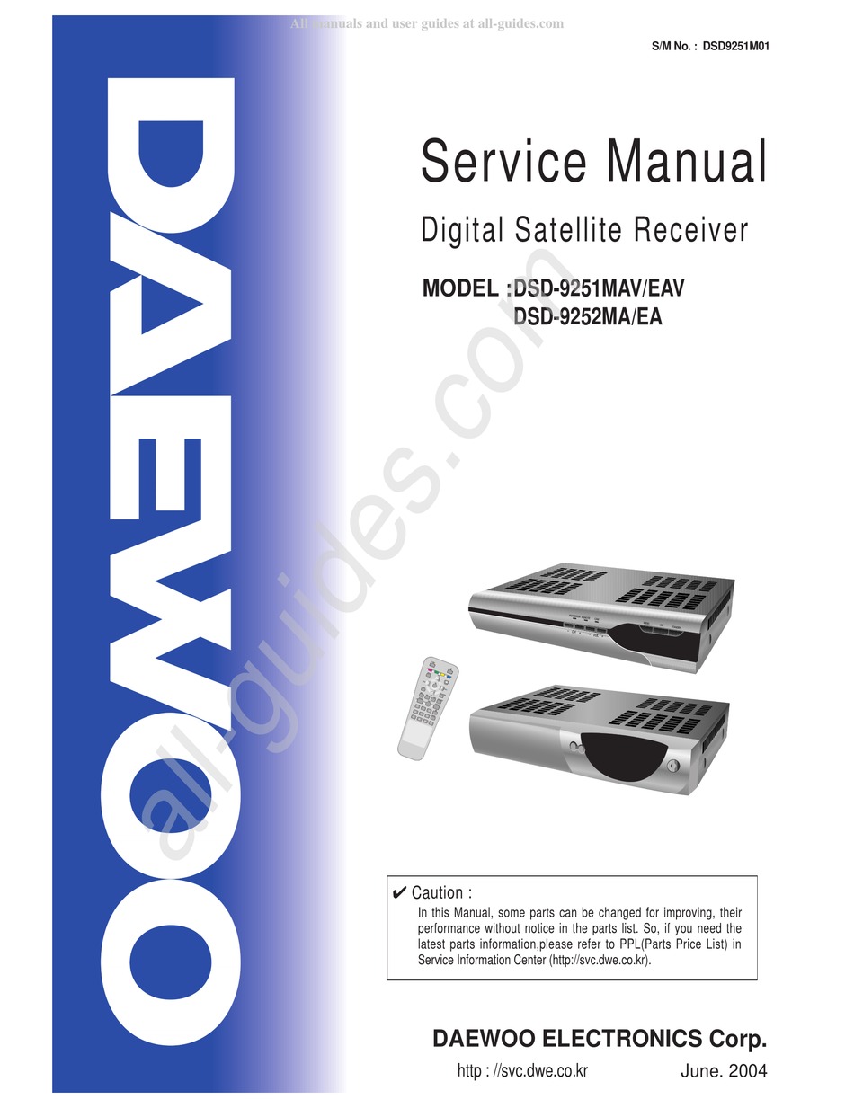 DAEWOO ELECTRONICS DSD9251MAV SERVICE MANUAL Pdf Download ManualsLib