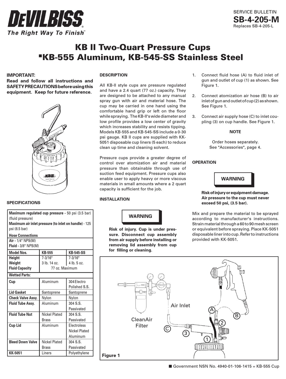 DEVILBISS KB II SERVICE BULLETIN Pdf Download | ManualsLib