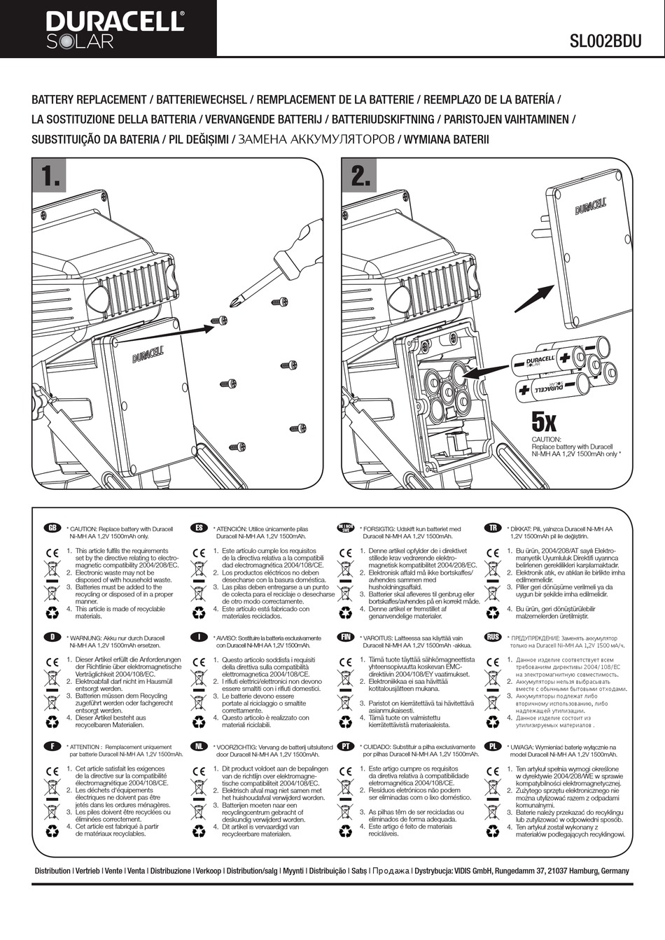 DURACELL SL002BDU MANUAL Pdf Download | ManualsLib