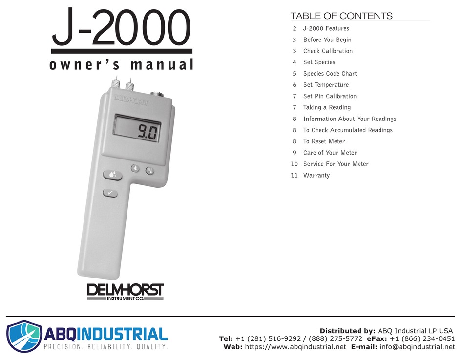 ABQ INDUSTRIAL DELMHORST J2000 OWNER'S MANUAL Pdf Download ManualsLib