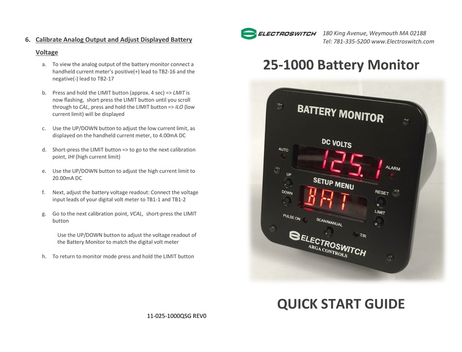 ELECTROSWITCH 251000 QUICK START MANUAL Pdf Download ManualsLib