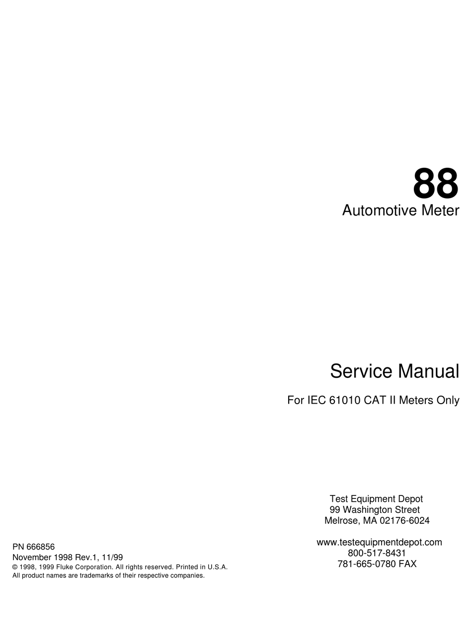 TEST EQUIPMENT DEPOT 88 SERVICE MANUAL Pdf Download ManualsLib