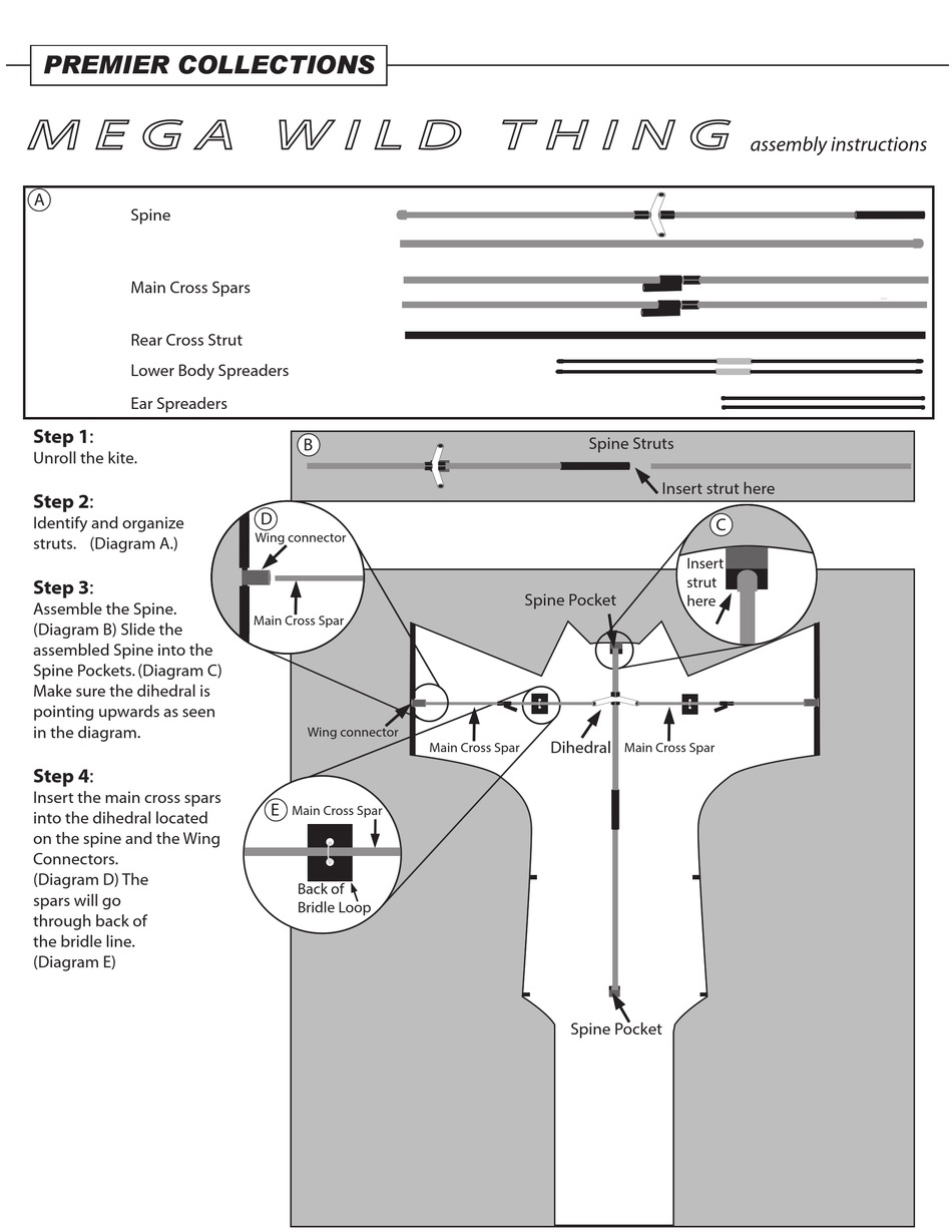 PREMIER KITES MEGA WILD THING ASSEMBLY INSTRUCTIONS Pdf Download