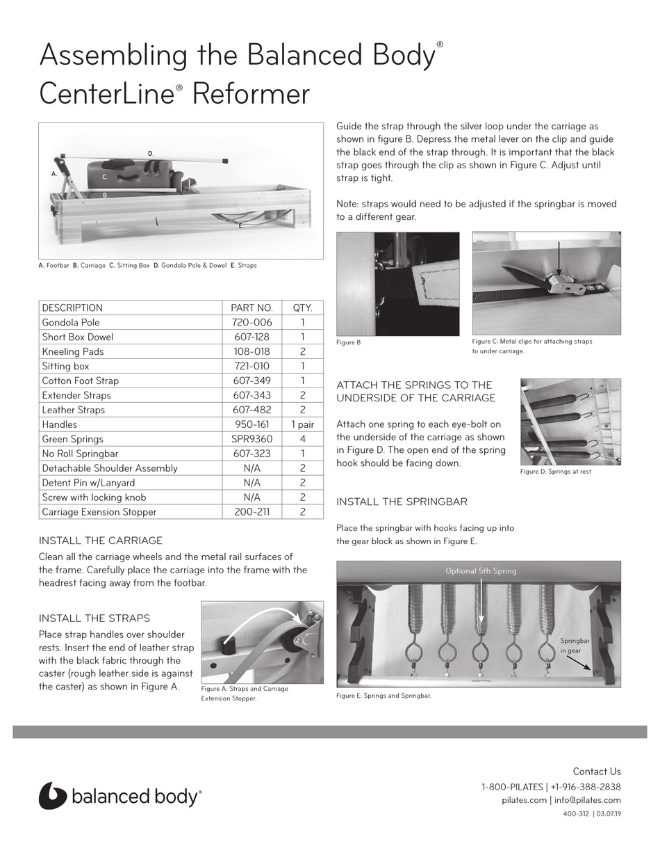 BALANCED BODY CENTERLINE REFORMER ASSEMBLING Pdf Download ManualsLib