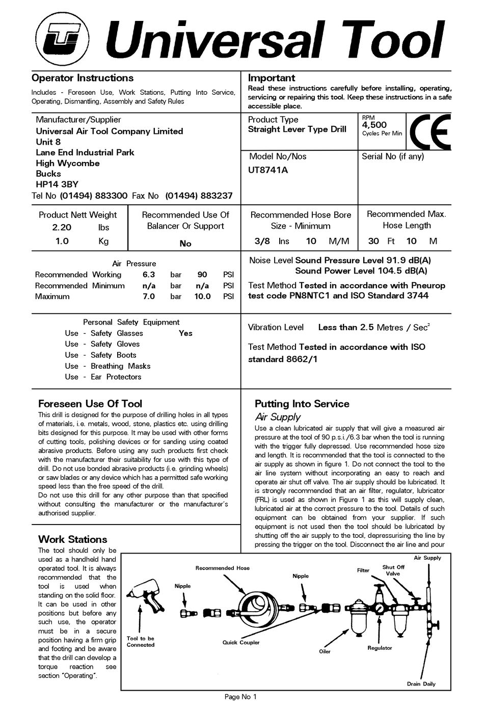 UNIVERSAL TOOL UT8741A OPERATOR INSTRUCTIONS Pdf Download ManualsLib