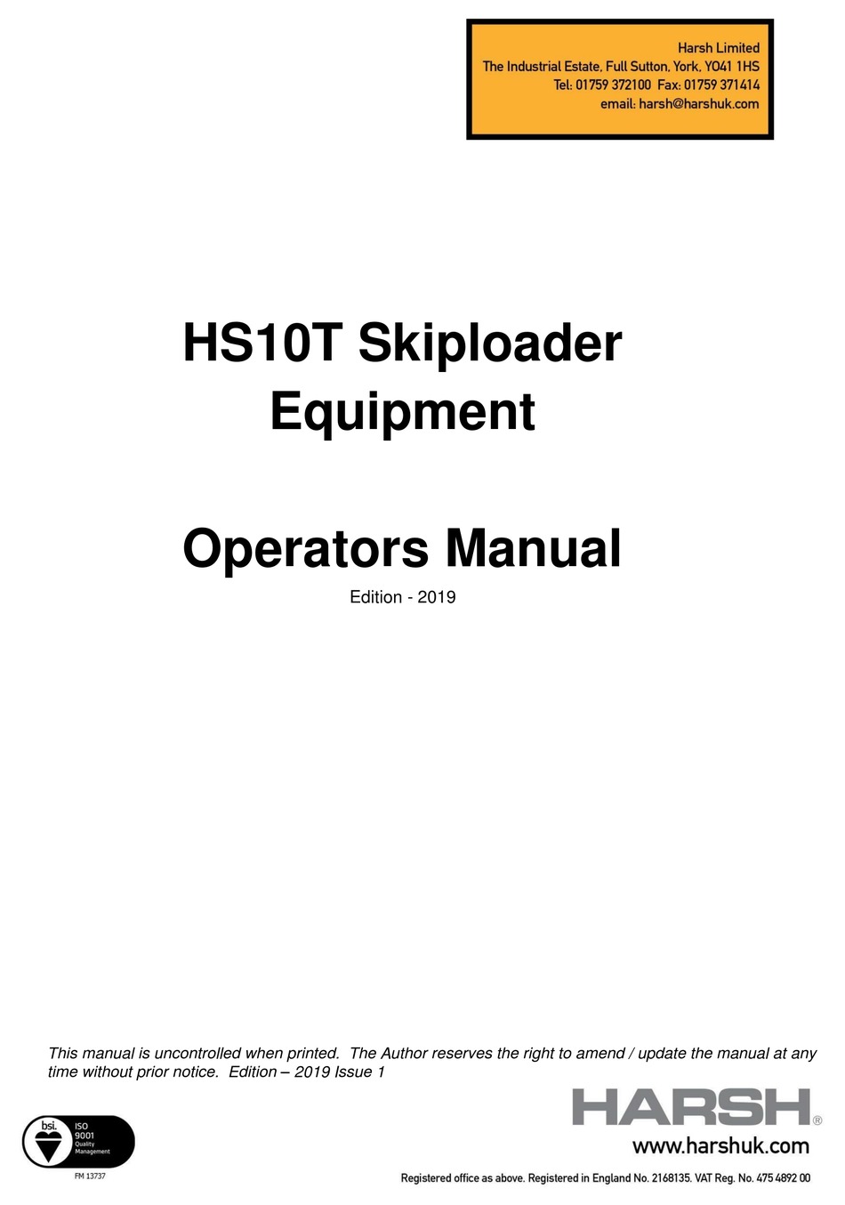 harsh-hs10t-operator-s-manual-pdf-download-manualslib