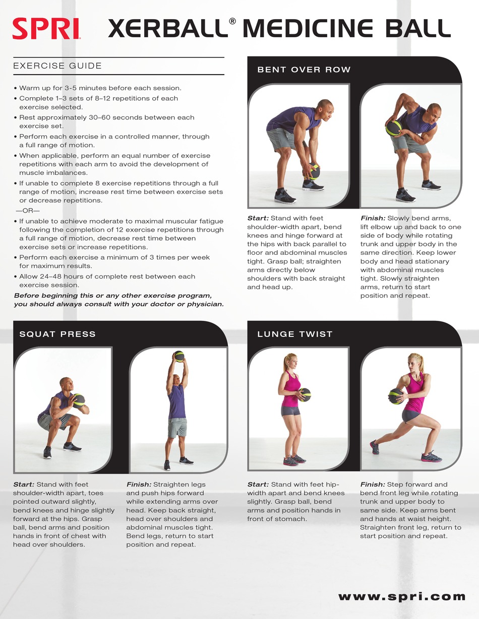 SPRI XERBALL MEDICINE BALL EXERCISE MANUAL Pdf Download ManualsLib