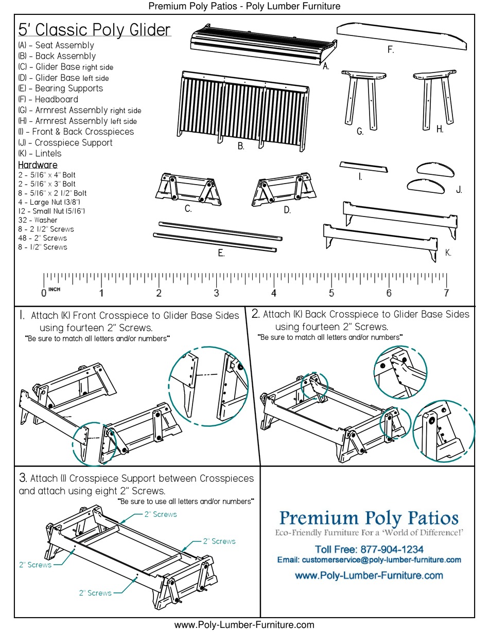 PREMIUM POLY PATIOS LUXCRAFT CRESTVILLE CLASSIC CV5CPG QUICK START