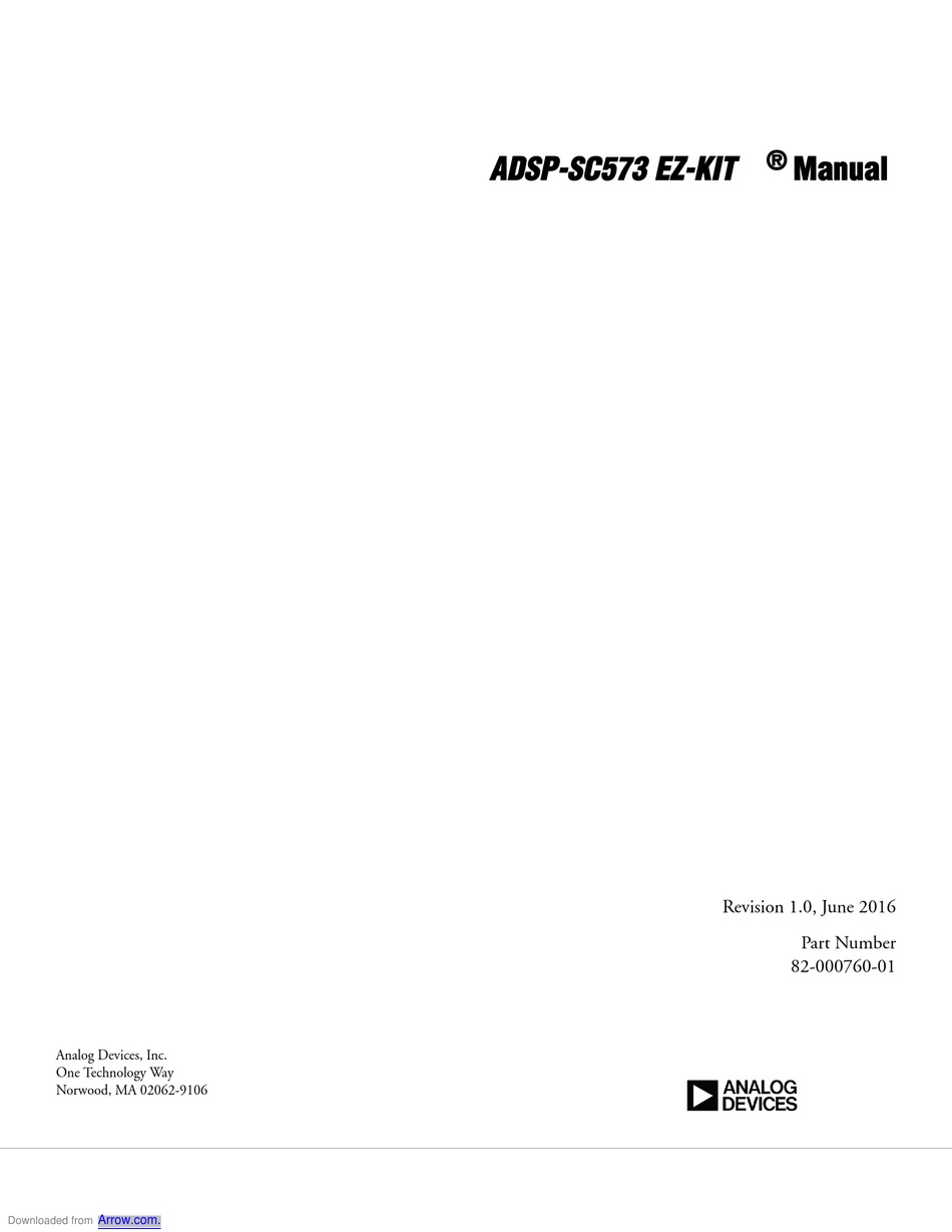 ANALOG DEVICES ADSP-SC573 EZ-KIT MANUAL Pdf Download | ManualsLib