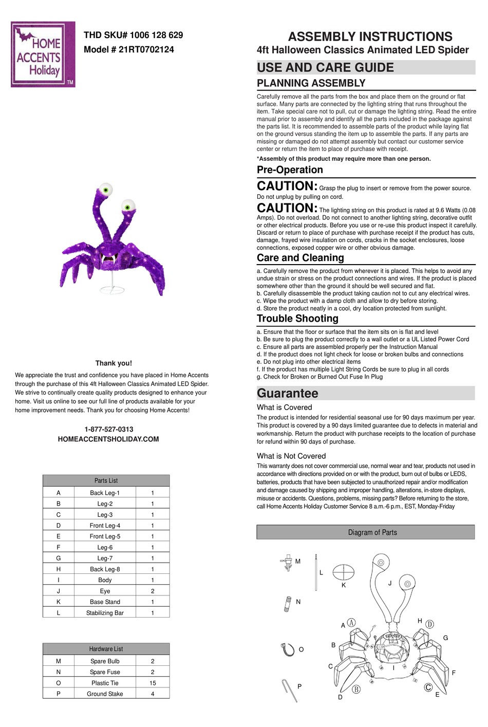 HOME ACCENTS HOLIDAY 21RT0702124 ASSEMBLY INSTRUCTIONS Pdf Download