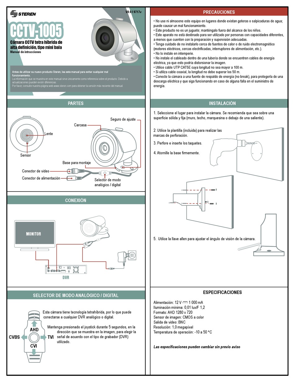STEREN CCTV1005 USER MANUAL Pdf Download ManualsLib