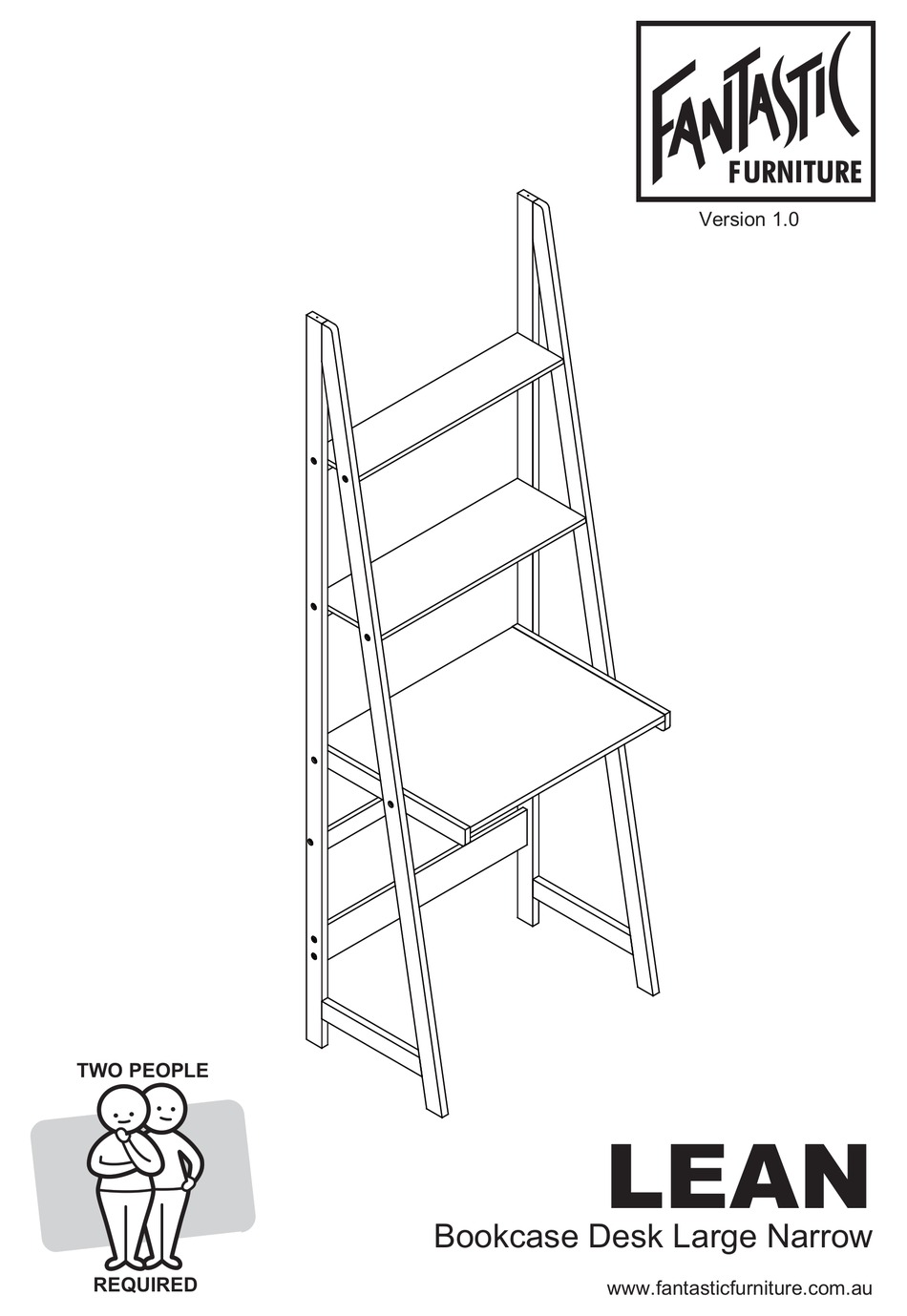 FANTASTIC FURNITURE LEAN BOOKCASE DESK LARGE NARROW MANUAL Pdf Download