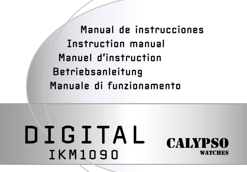 CALYPSO WATCHES DIGITAL IKM1090 INSTRUCTION MANUAL Pdf Download