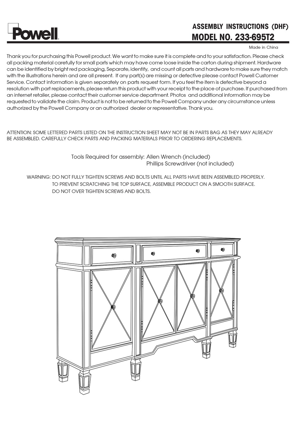 POWELL 233695T2 ASSEMBLY INSTRUCTIONS Pdf Download ManualsLib