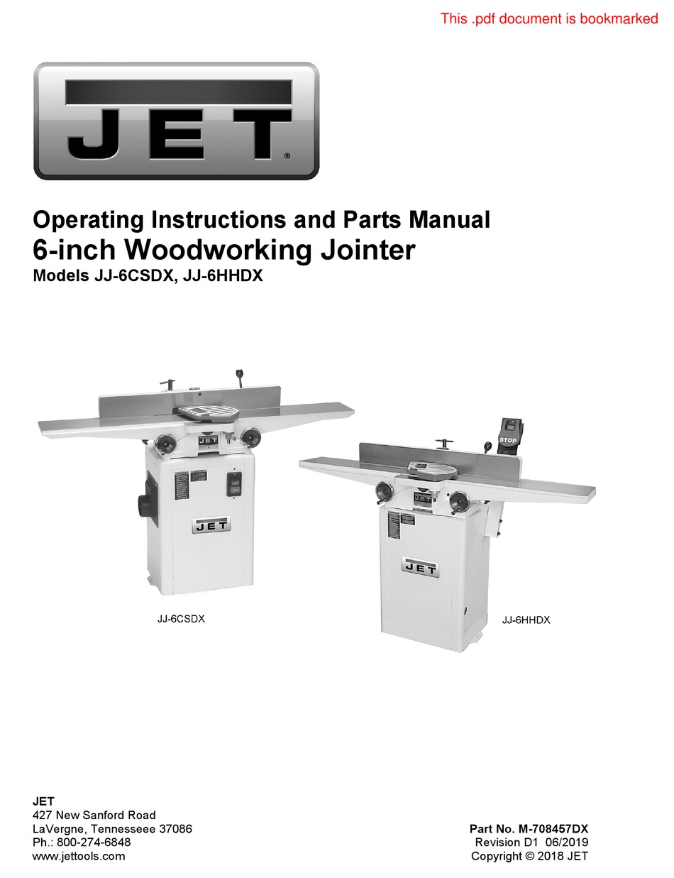 JET JJ6HHDX OPERATING INSTRUCTIONS AND PARTS MANUAL Pdf Download