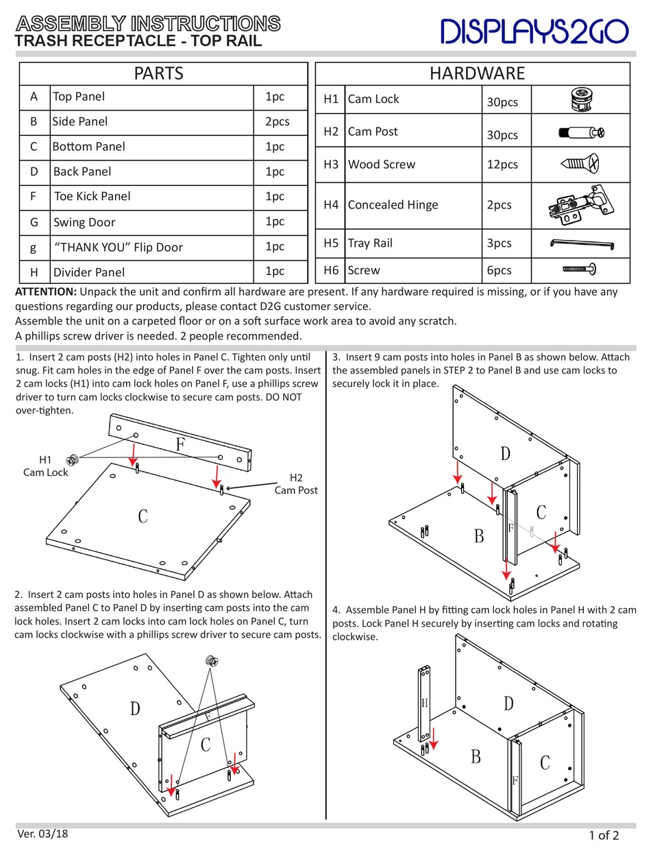 DISPLAYS2GO LCKDCHTTBK ASSEMBLY INSTRUCTIONS Pdf Download ManualsLib