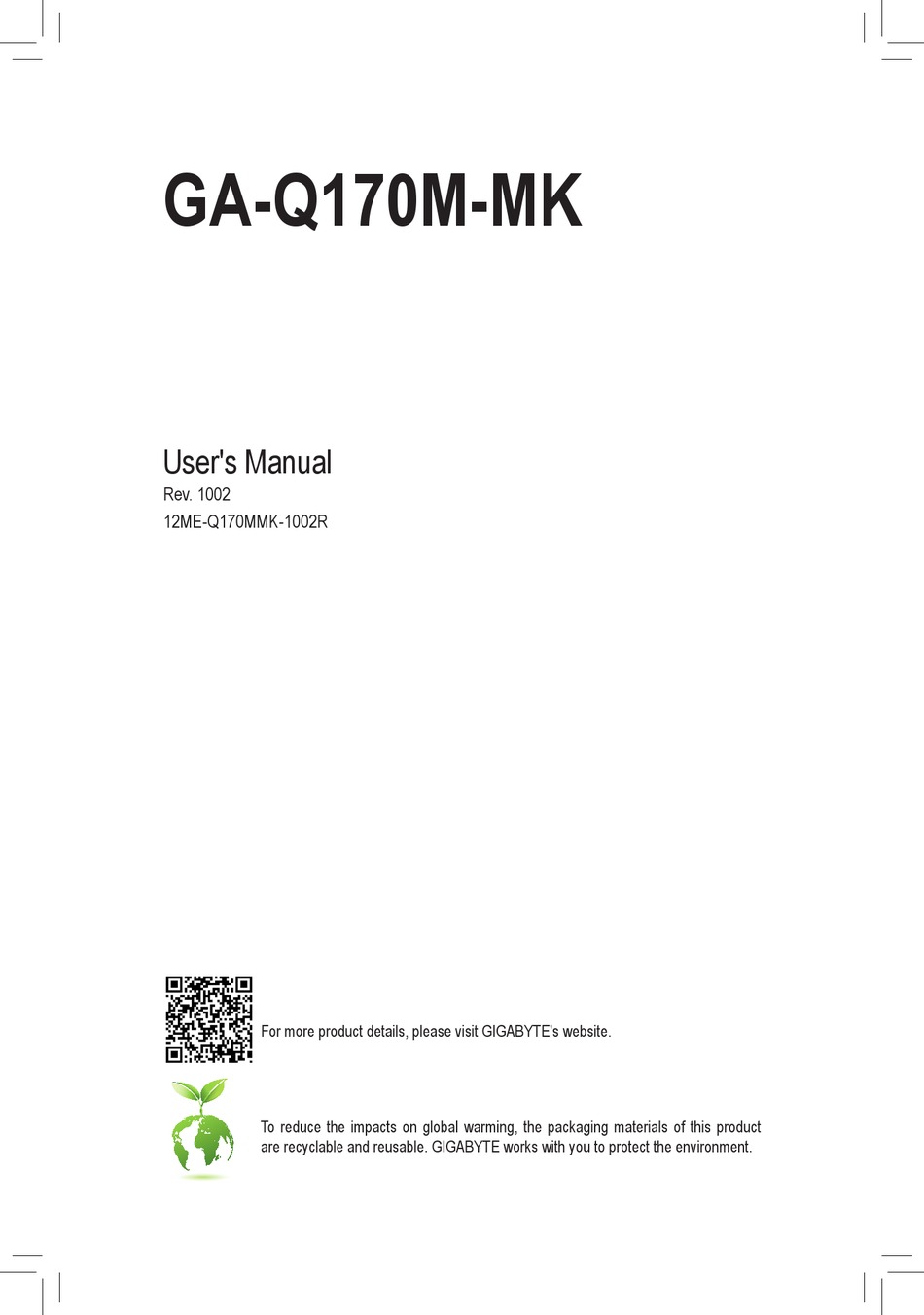 GIGABYTE GAQ170MMK USER MANUAL Pdf Download ManualsLib