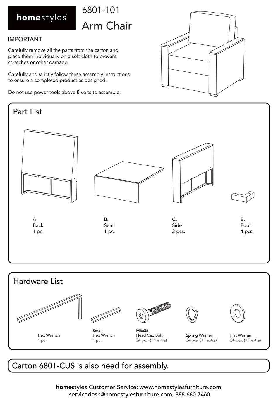 HOMESTYLES 6801101 ASSEMBLY INSTRUCTIONS MANUAL Pdf Download ManualsLib