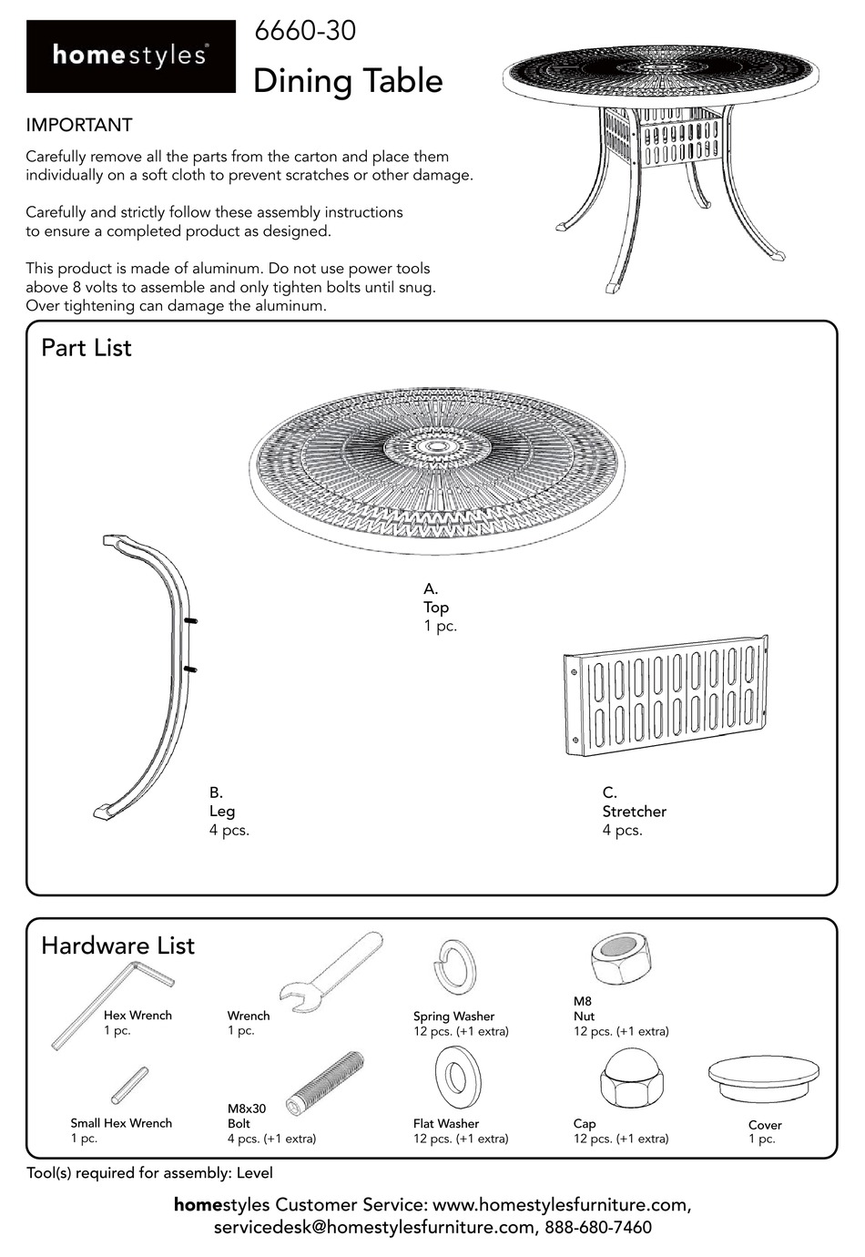 HOMESTYLES 666030 ASSEMBLY INSTRUCTIONS Pdf Download ManualsLib