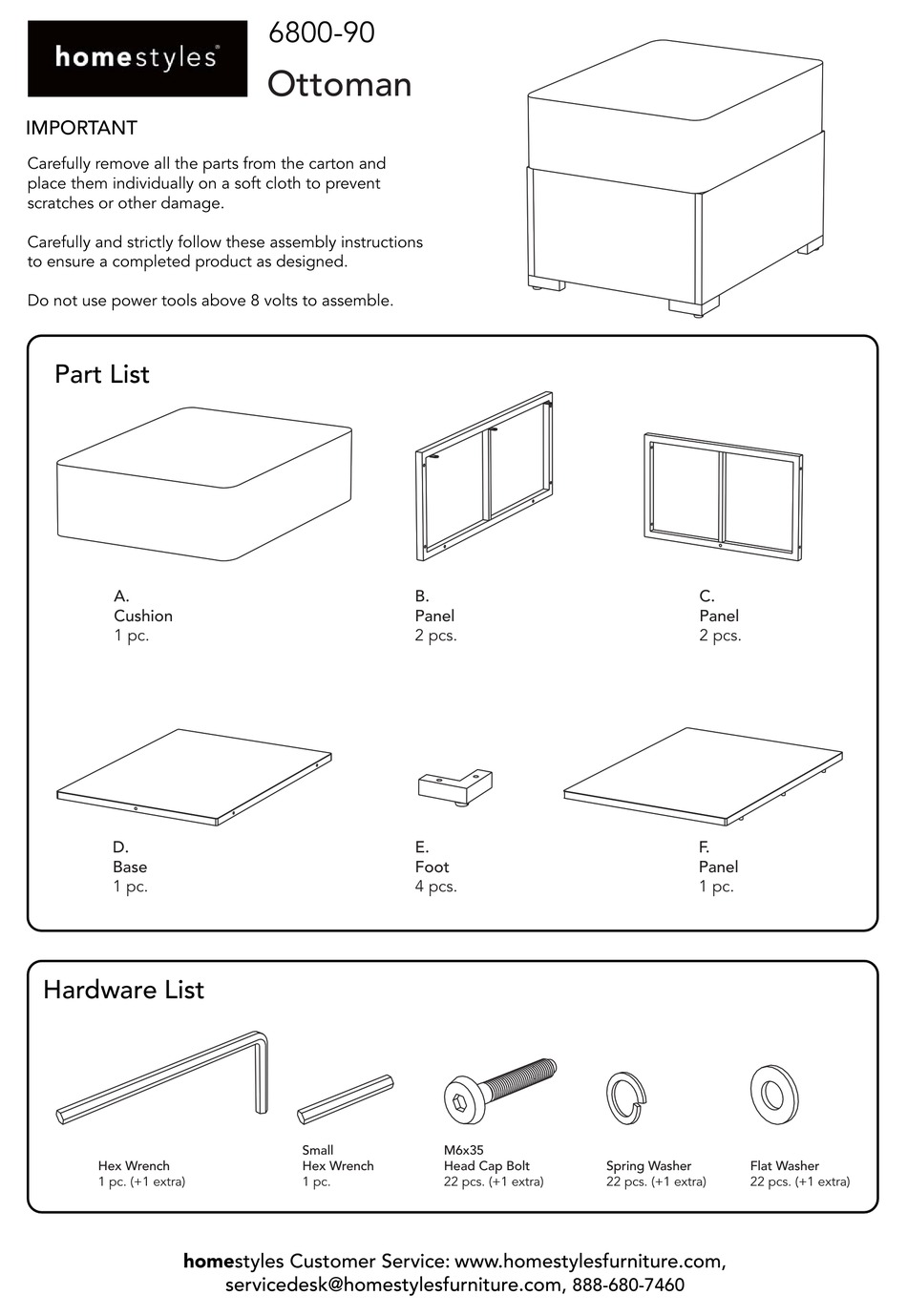 HOMESTYLES 680090 ASSEMBLY INSTRUCTIONS MANUAL Pdf Download ManualsLib