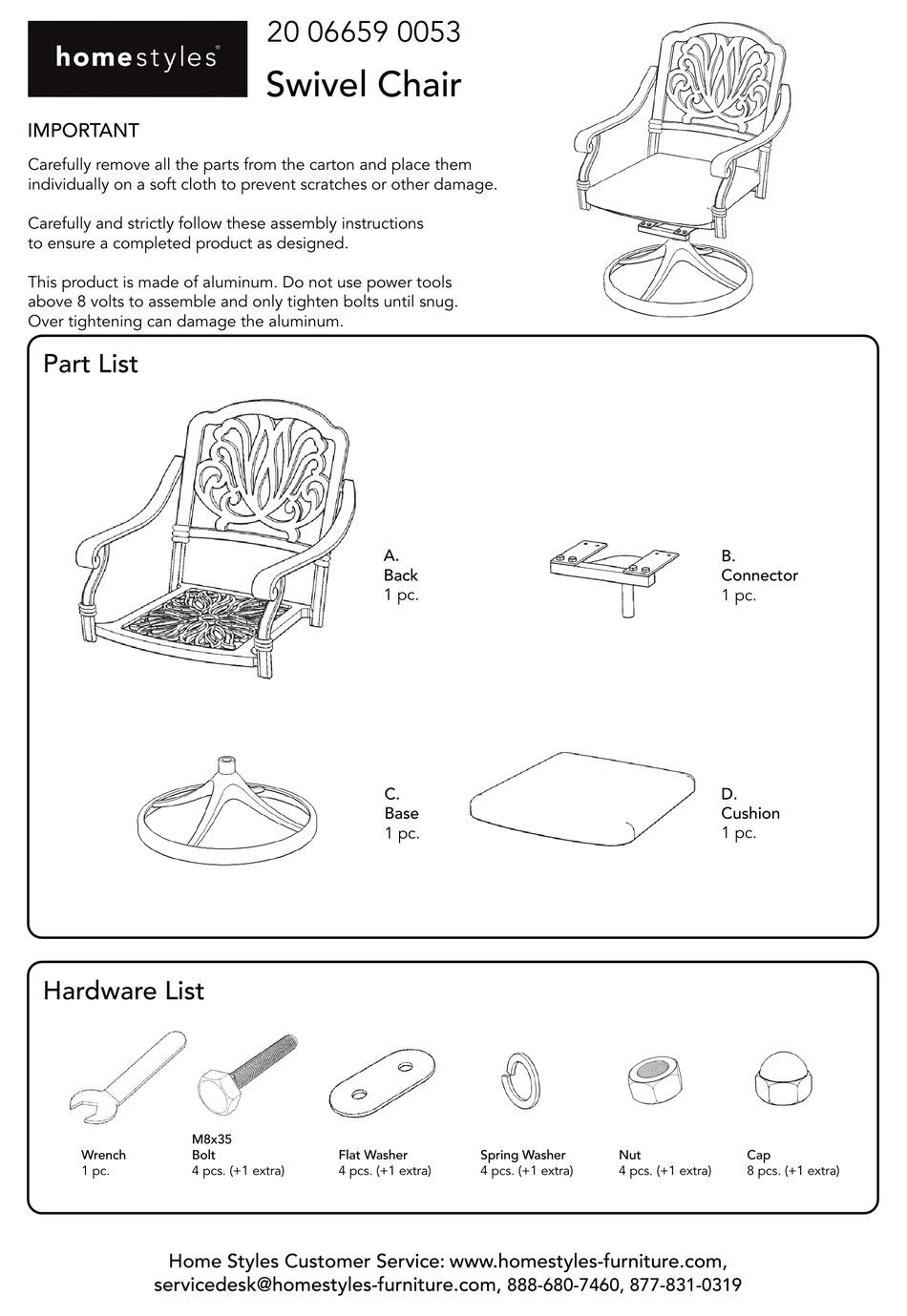 HOME STYLES 20 06659 0053 ASSEMBLY INSTRUCTIONS Pdf Download ManualsLib